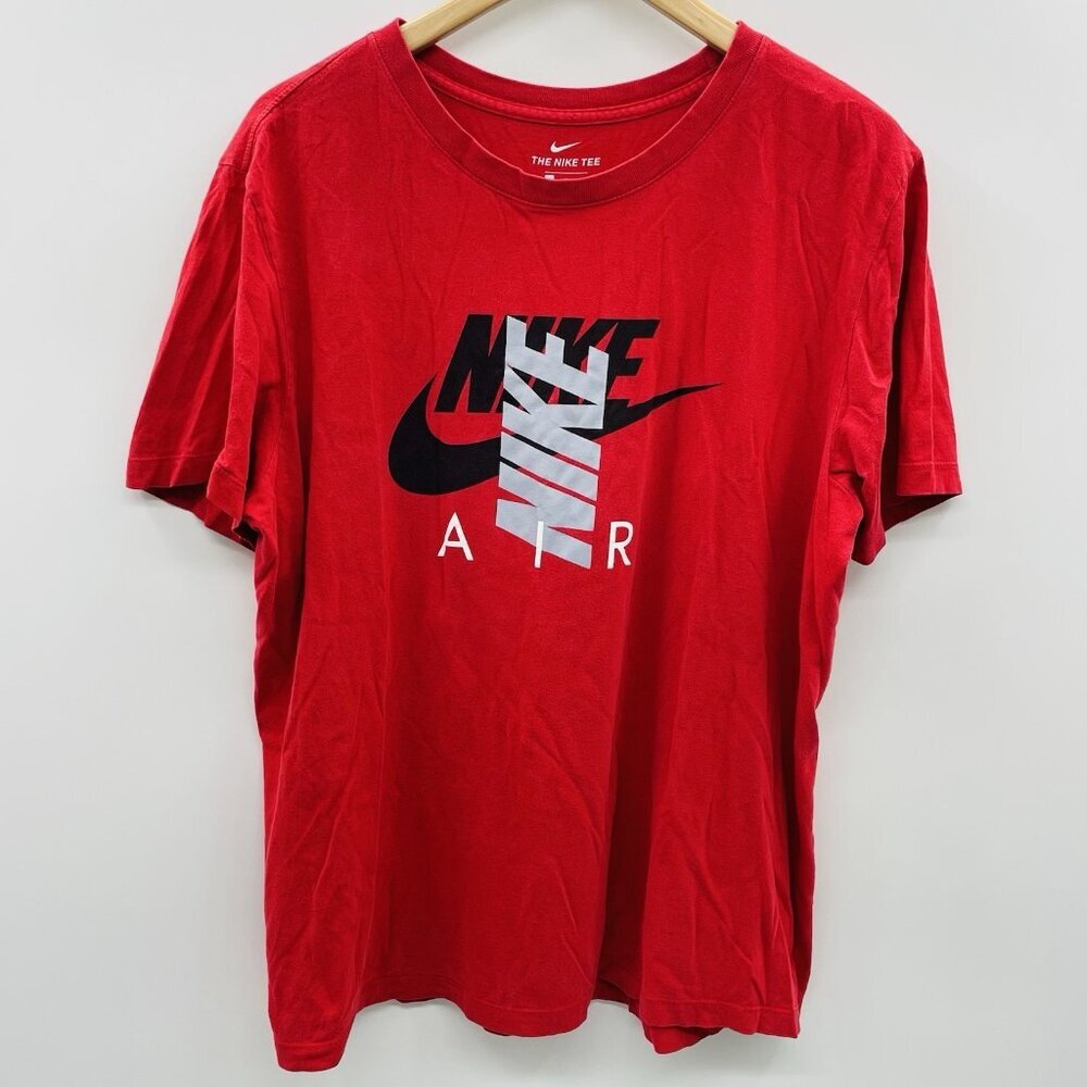 Nike Air Mens Size Large Cotton Short Sleeve Graphic Logo T-Shirt in‎ Red 1331